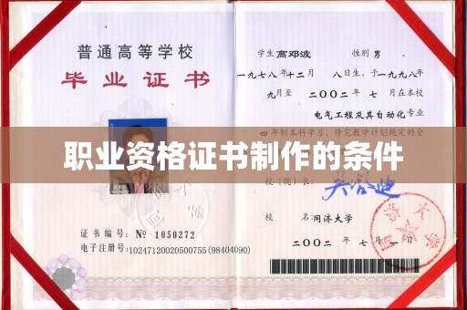 甘德职业资格证书制作的条件