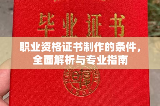 甘德职业资格证书制作的条件，全面解析与专业指南